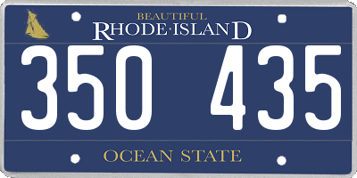 RI license plate 350435