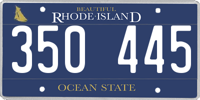 RI license plate 350445