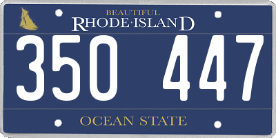 RI license plate 350447