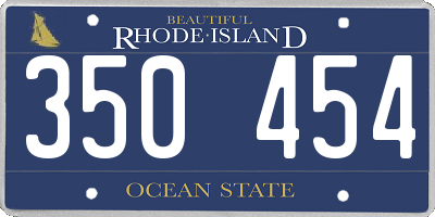 RI license plate 350454