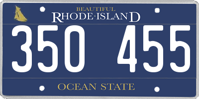 RI license plate 350455