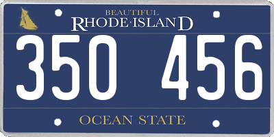 RI license plate 350456
