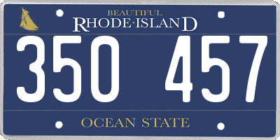 RI license plate 350457