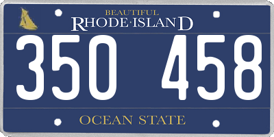 RI license plate 350458