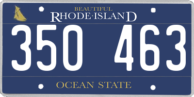 RI license plate 350463