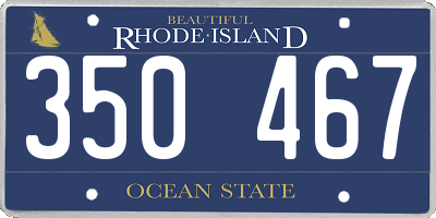RI license plate 350467