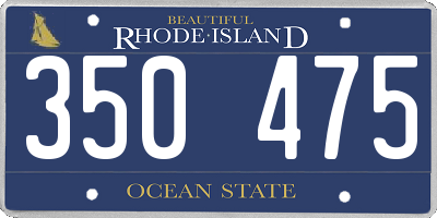 RI license plate 350475