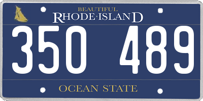 RI license plate 350489