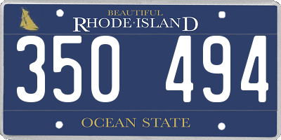 RI license plate 350494