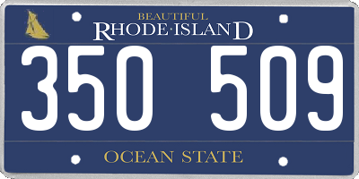RI license plate 350509