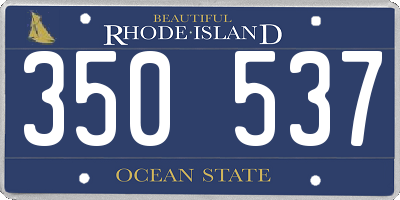 RI license plate 350537