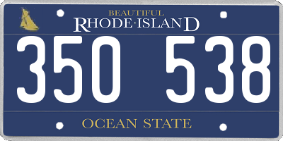 RI license plate 350538