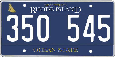 RI license plate 350545