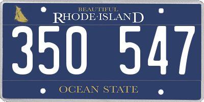 RI license plate 350547