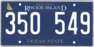 RI license plate 350549