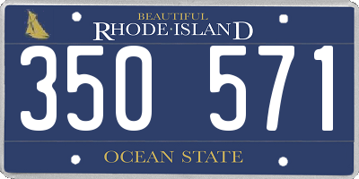 RI license plate 350571