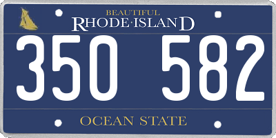 RI license plate 350582