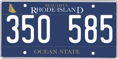 RI license plate 350585
