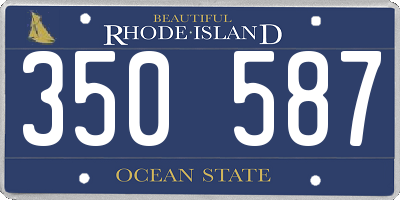 RI license plate 350587