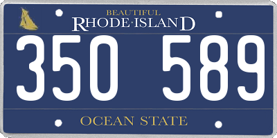 RI license plate 350589