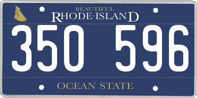 RI license plate 350596