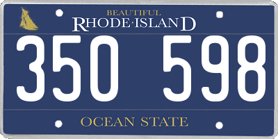 RI license plate 350598