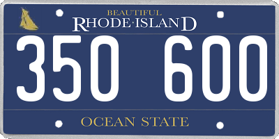 RI license plate 350600