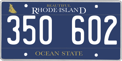 RI license plate 350602