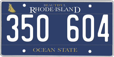 RI license plate 350604