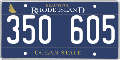 RI license plate 350605