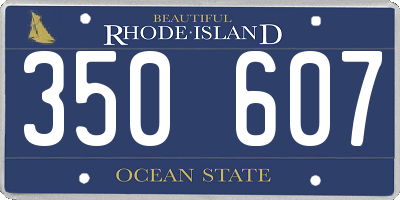RI license plate 350607