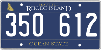 RI license plate 350612