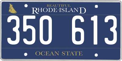 RI license plate 350613