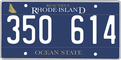 RI license plate 350614