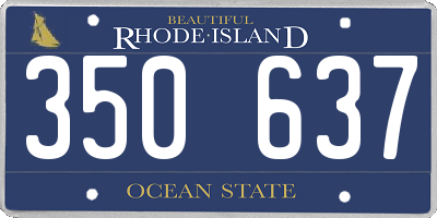 RI license plate 350637