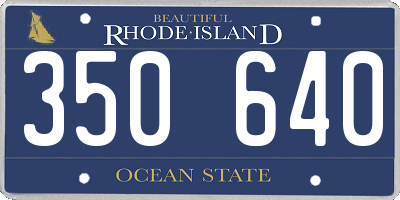 RI license plate 350640