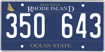 RI license plate 350643
