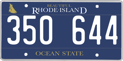 RI license plate 350644