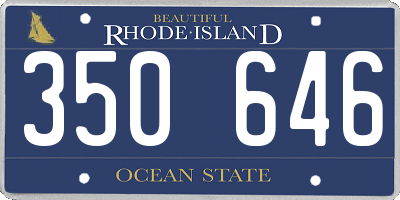 RI license plate 350646