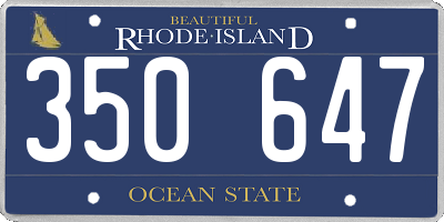 RI license plate 350647