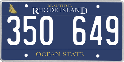 RI license plate 350649