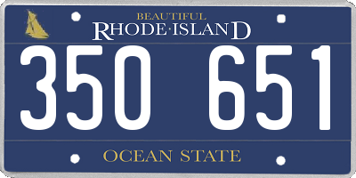 RI license plate 350651