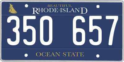 RI license plate 350657