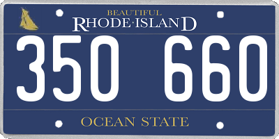 RI license plate 350660