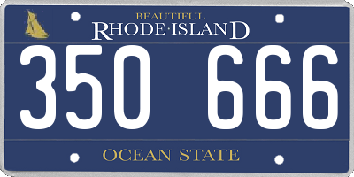 RI license plate 350666