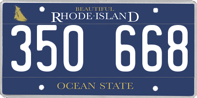 RI license plate 350668