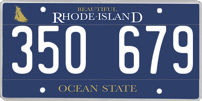 RI license plate 350679