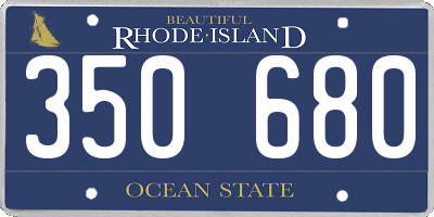 RI license plate 350680