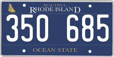 RI license plate 350685