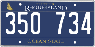 RI license plate 350734